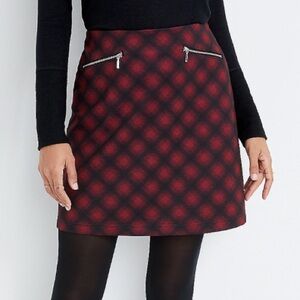 Maurices red plaid skirt NWT